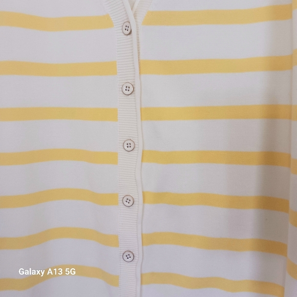 Talbots Women's Stripe Cardigan Sweater Plus Size 1X - Picture 3 of 11